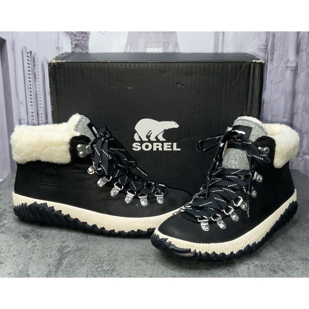 Sorel Out N About Plus Conquest Black Mule Snow Boots Size 7